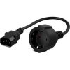 ADAPTER IEC 320 C14(M) / SCHUKO(F) NA KABLU 20CM DO UPS CZARNY PowerWalker