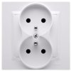 Gniazdo zasilające podwójne SIMON 10 białe 2x [2P+Z] 16A KOMPLETNE Kontakt Simon CGZ2/11
