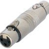 Adapter, XLR socket 3 pole to XLR socket 3 pole, silver, NA3FF