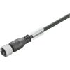 Sensor actuator cable, M12-cable socket, straight to open end, 3 pole, 1.5 m, PVC, black, 4 A, 1465950150