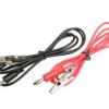 Krokodylki z przewodem i wtykiem banan (komplet czarny+czerwony)