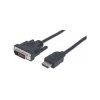 Manhattan 355742 HDMI to DVI-D 24+1 Cable, 2m, Male to Male, Black, Dual Link,