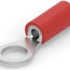 Insulated ring cable lug, 0.3-1.42 mm², AWG 22 to 16, 4.82 mm, red, 35451