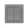 DECO Nadajnik 2-klawiszowy 4-kanałowy do systemu Exta Free szary mat 27DEF-2
