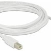 Delock Kabel USB USB 2.0 Złącze męskie USB-A, Złącze męskie USB-B 3.00 m biały styki pozłacane 85154