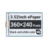 Wyświetlacz e-paper - 3,52'' 360x240px - czarno/biały - SPI - Waveshare 22698