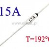 Bezpiecznik termiczny 15A; 192°C; axialny; THT