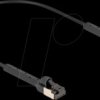 80938 Cat.8.1 patch cable, slim, U/FTP, angled, black, 0.25m