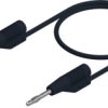 Measuring lead with (2 mm plug, spring-loaded, straight) to (2 mm plug, spring-loaded, straight), 1 m, black, PVC, 0.5 mm², CAT