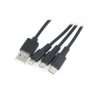 Przewód Lanberg Combo 3w1 USB typ A - microUSB + lightning + USB typ C 2.0 czarny - 1,8m