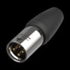 XLR plug, 3 pole, gold-plated, 1.5 mm², AWG 16, stainless steel, NC3MX1-TOP