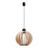 PALLA 270 lampa wisząca, moc max. 1x60W, E27, czarna, okrągły klosz, drewno,AD-LD-6381BE27D