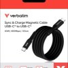 Charging cable, USB-C/USB-C, 1.2m, blackSync&Charge, 60W, 480MBit/s, Magnetic