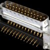 163A16379X D-SUB plug, 25-pin, angled, RM 9.4, turned