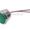 Kontrolka LED 16mm, 12V+ przew. wypukła zielona