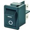 Rocker switch, black, 2 pole, On-Off, off switch, 10 (4) A/250 VAC, 6 (4) A/250 VAC, IP40, unlit, printed, 1858.1104