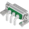 D-Sub socket, 5 pole, 5W5, equipped, angled, solder pin, 3005W5SXX73N40X