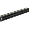 Patch panel RACK 19 kat.5e 48p UTP z półką 1U czarny NEKU