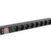 LISTWA ZASILAJĄCA RACK PDU 19 LANBERG 1U 16A 8X SCHUKO 2M CZARNA