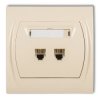 LOGO Gniazdo telefoniczne podwójne 2xRJ11, 4-stykowy beżowy 1LGT-2