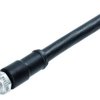 Sensor actuator cable, M12-cable plug, straight to open end, 2 pole + PE, 5 m, PUR, black, 12 A, 77 0689 0000 50703-0500