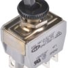 Toggle switch, black, 2 pole, latching, On-Off, 15 A/250 VAC, silver-plated, 641NH/2