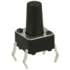 Mikroprzycisk; 6x6mm; 9,5mm; A06-A-9,5; 6mm; przewlekany (THT); 4 piny; czarny; OFF-(ON); bez podświetlenia; 50mA; 12V DC; 160gf