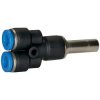 Y connector, L 40.5 mm, 10 bar, plastic/brass, nickel-plated, for hose, 109110