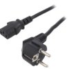 Kabel Cee 7/7 (E/F) Wtyk Kątowy Iec C13 Żeński Pvc 5M Czarny Kab-Eul-P3-5.0-Bk