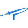 Measuring lead with (4 mm plug, spring-loaded, angled) to (test probe, straight), 1.5 m, blue, PVC, 1.0 mm², CAT II, 66.9008-150