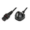 IEC Lock PC980 UK Plug (5A Fused) to C13 IEC Lock H05VV-F 2m Black