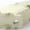 D-Sub connector housing, size: 1 (DE), straight 180°, cable Ø 6.35 mm, plastic, shielded, silver, 5745854-3