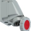 CEE wall socket, 5 pole, 63 A/400 V, red, 6 h, IP66/IP67, 135-6