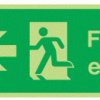 Znak wyjścia, Polipropylenowe, Green, White, Fire Exit, Angielski, Opis: Wyjście pożarowe w lewo