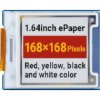 Waveshare 1.64inch square E-Paper Module (G), 168 × 168, Red/Yellow/Black/White