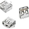 Złącze kart pamięci, raster: 2 mm 4-pinowe 1-rzędowe Prosty, Żeńskie, Wurth Elektronik, seria WR-COM USB 2.0 Type A