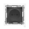 SIMON 55 Gniazdo pojedyncze z uziemieniem szybkozłącza IP44 z uszczelką klapka transparentna czarny mat TGZ1BCZ.01/149A KONTAKT