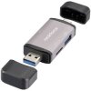 Renkforce RF-6441776 RF-CR-480 External memory card reader grey aluminium