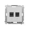 Simon 55 Gniazdo komputerowe RJ45 kategoria 5e + telefoniczne RJ12 (moduł) Aluminium mat T5F.01/143