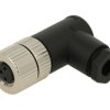 Gniazdo; KLS15-M8A-TR203; M8-3p; 3 tory; kątowe 90°; skręcany; 0,25mm2; 6mm; czarny; IP67; 4A; 60V; KLS; RoHS