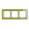 DECO Ramka potrójna - efekt szkła (ramka zielona spód biały) zielony 2-0-DRS-3