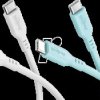 81259 Sync and charging cable, USB-C, silicone, 1.5 m, turquoise/white