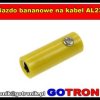 Gniazdo bananowe na kabel AL2318 żółte