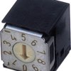 Encoding rotary switch, 10 pole, BCD, angled, 100 mA/5 VDC, SA-7011A