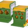 Blok rozdzielczy 1-biegunowy 192A (2x4-70 mm2/2x4-35 mm2+3x25-25 mm2) TH35 żółto-zielony EDBM-8/PE 001102427 ETI