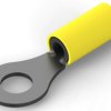 Insulated ring cable lug, 2.62-6.64 mm², AWG 12 to 10, 6.73 mm, M6, yellow, 35110