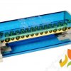 Blok rozdzielczy modułowy 2-biegunowy 2x(11x6 mm2/2x25 mm2) TS35 niebieski ShNK2x15 85135002 SIMET
