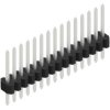 Pin header, 15 pole, pitch 1.27 mm, straight, black, 10060402