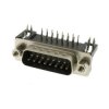 Wtyk D-Sub męski DB15 15-pin kątowy do PCB z zatrzaskami snap-in Connfly