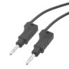 Przewód PVC 1mm2 z 2 wtykami prostymi 4mm 20A z dodatkowym gniazdem 4mm, 1.5m czarny